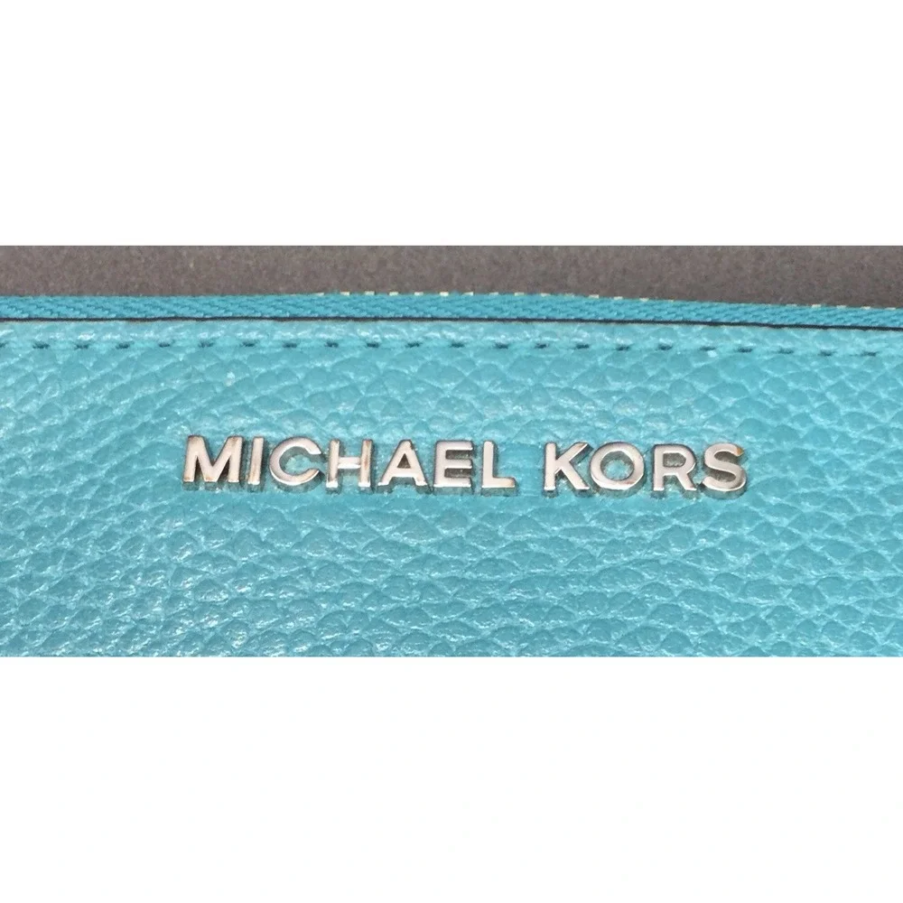 Michael Korsl Double Zip Wristlet blue
